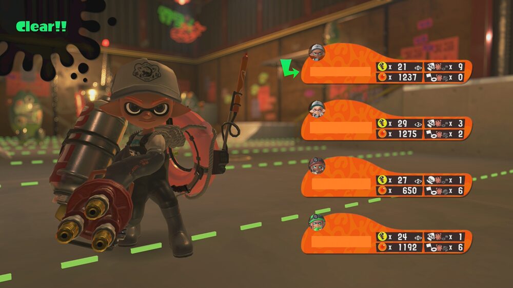 サーモンランのバイト終了後に表示されるリザルト画面